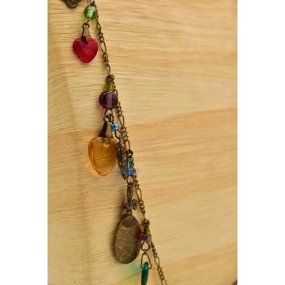 Glass Works Studios Anna Koplik Charm Necklace Heart Horse Brass Signed BinBN - Picture 5 of 12